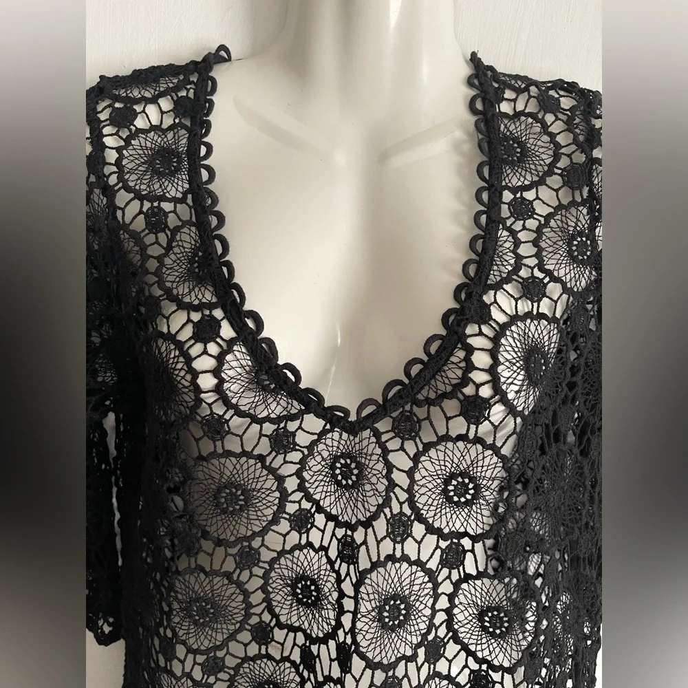 Mud Pie crochet swim coverup
